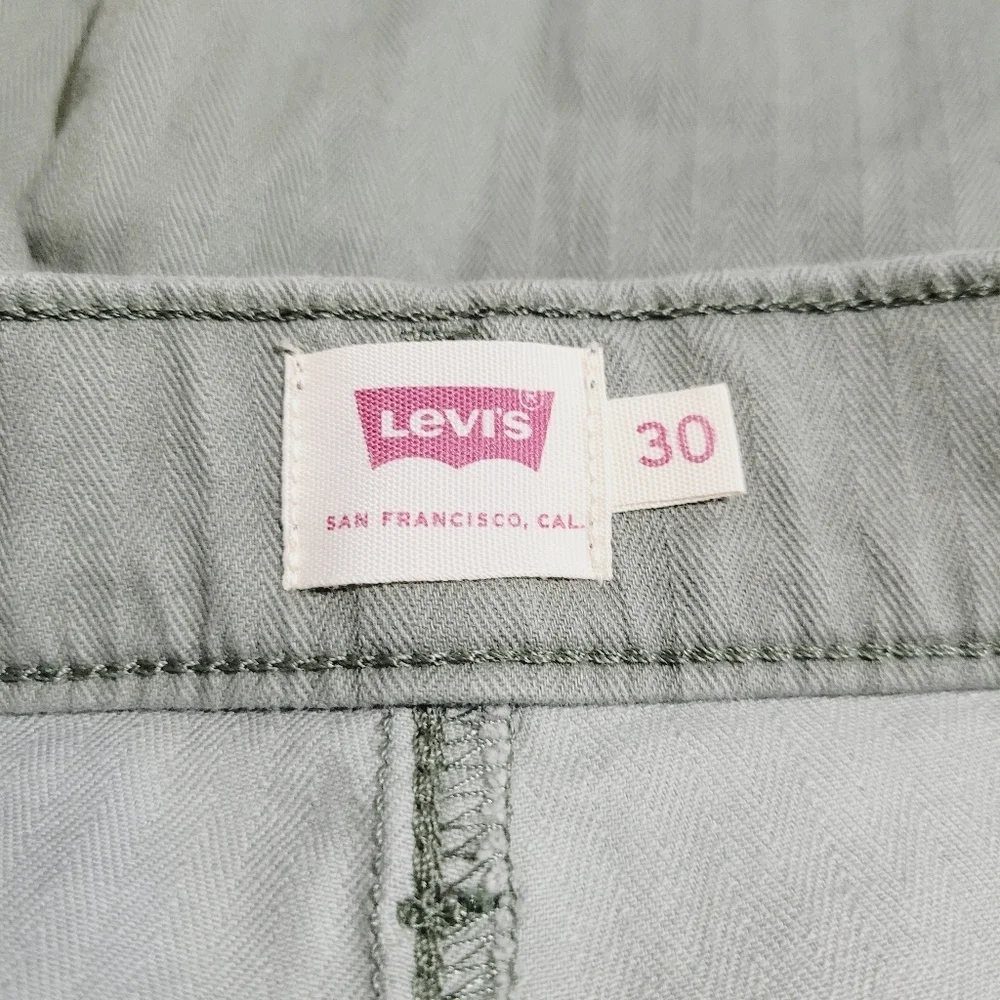LEVI'S mens Flat Front Chino Casual Shorts Size 30 Green Stretch Comfortable